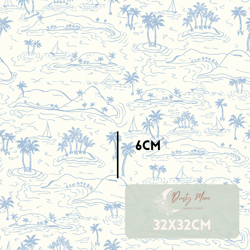 Whitsunday Islands Toile Sky Blue | Pre Order 18th Feb - 24th Feb