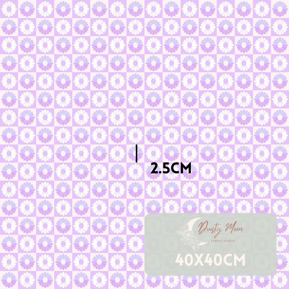 Daisy Checkerboard Purple | Pre Order 19th - 25th June