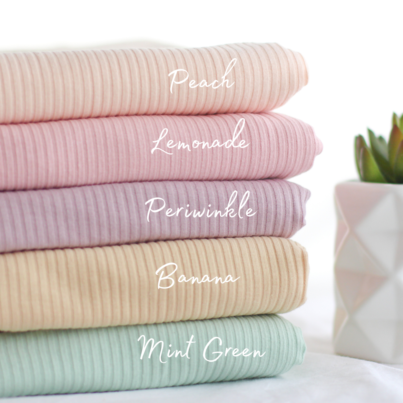 Ribbed 4*3 Knit | Peach 57cm