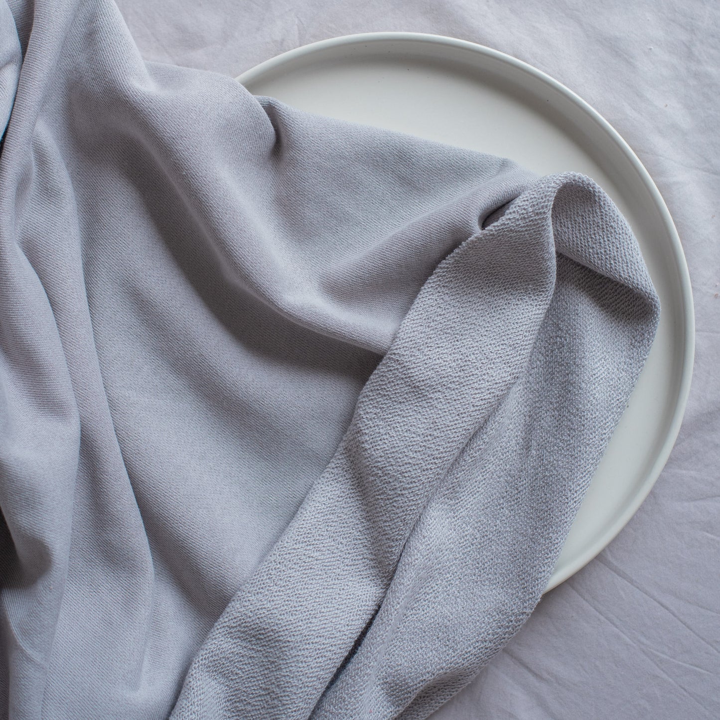 French Terry 100% Cotton Knit | Mist