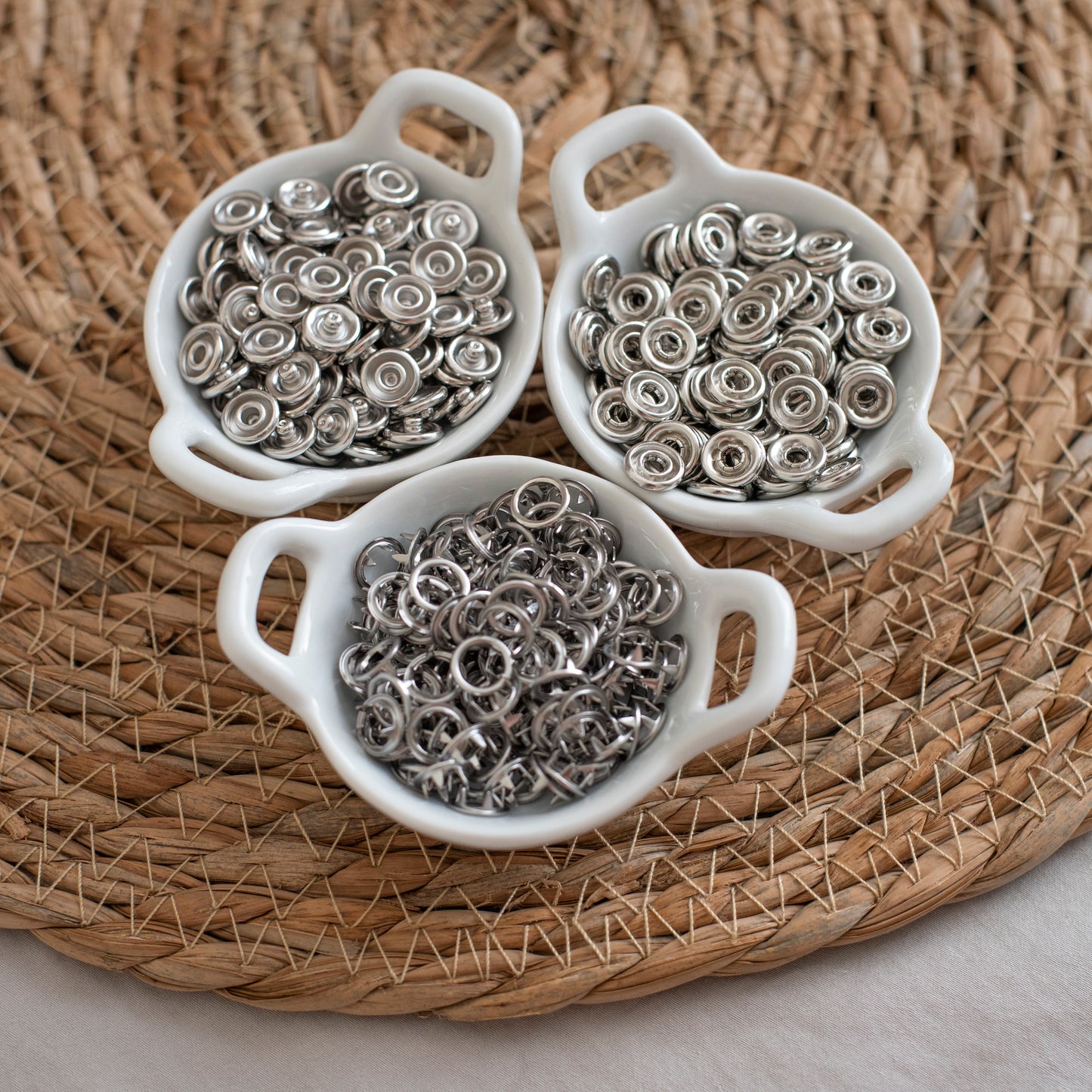 Metal Prong Ring Snaps | Silver