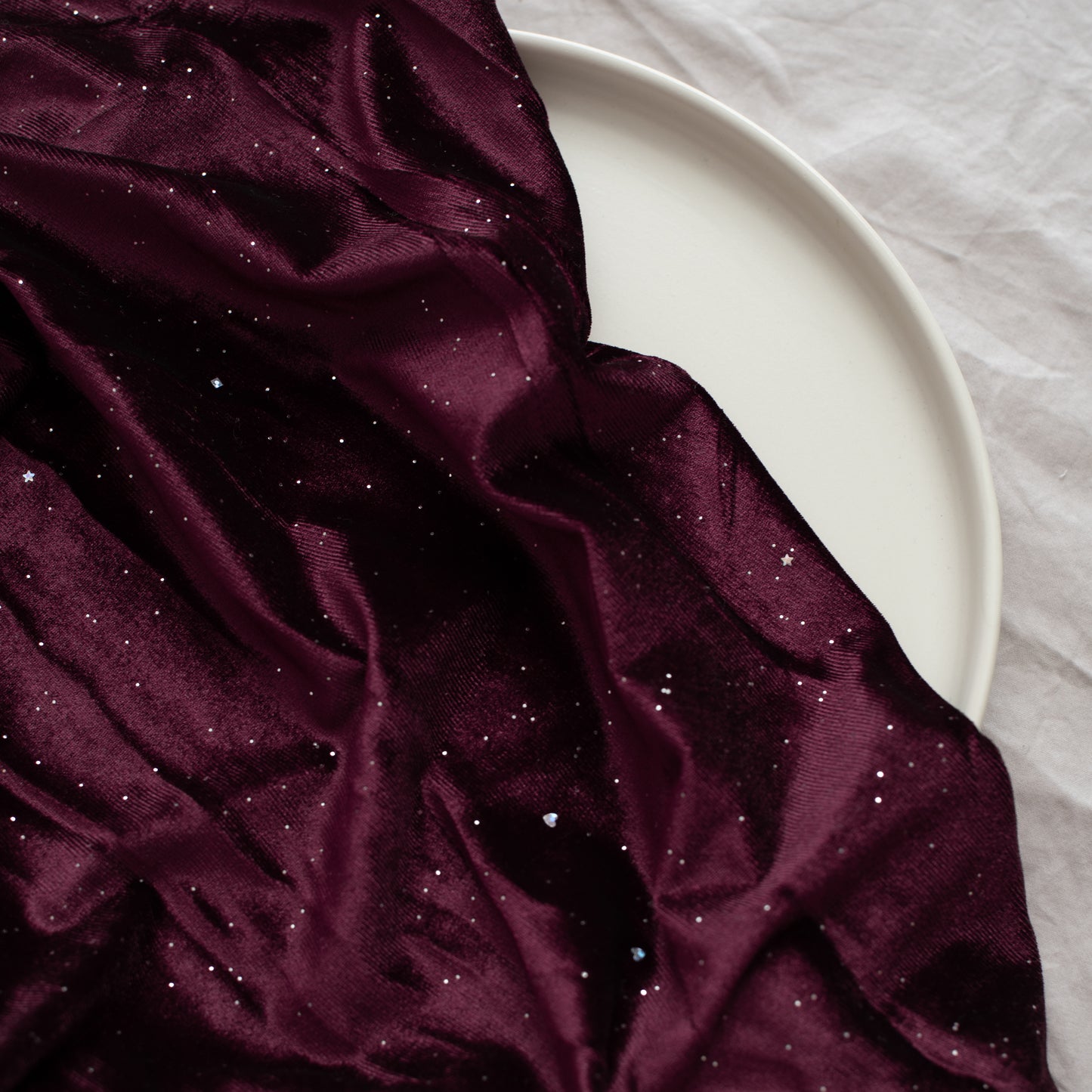 Glitter Stretch Velvet | Burgundy