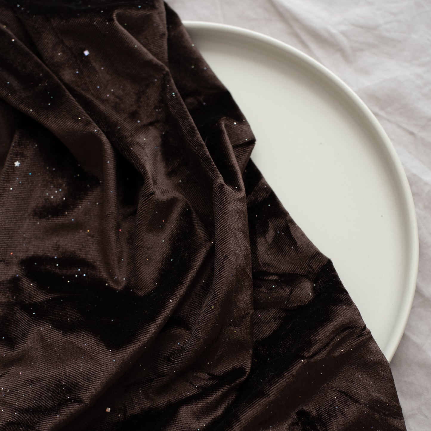 Glitter Stretch Velvet | Dark Chocolate