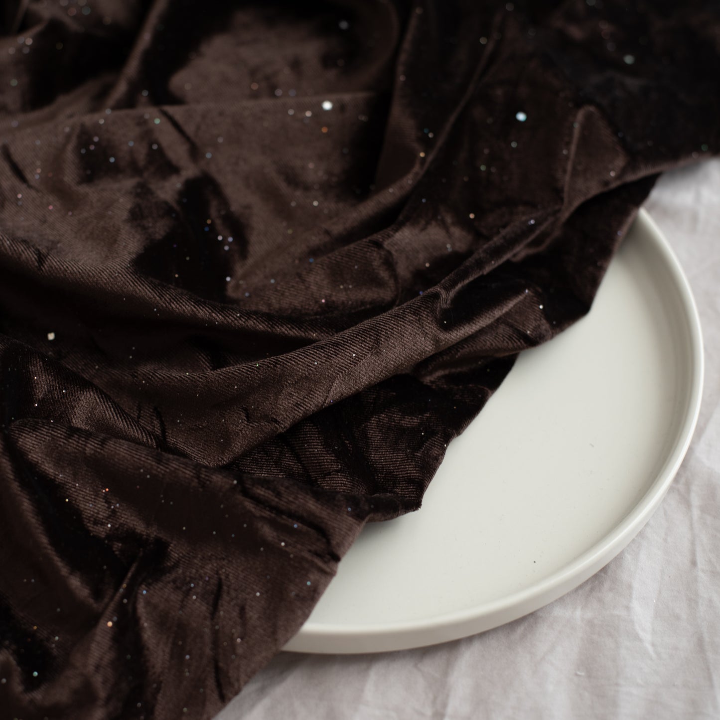 Glitter Stretch Velvet | Dark Chocolate