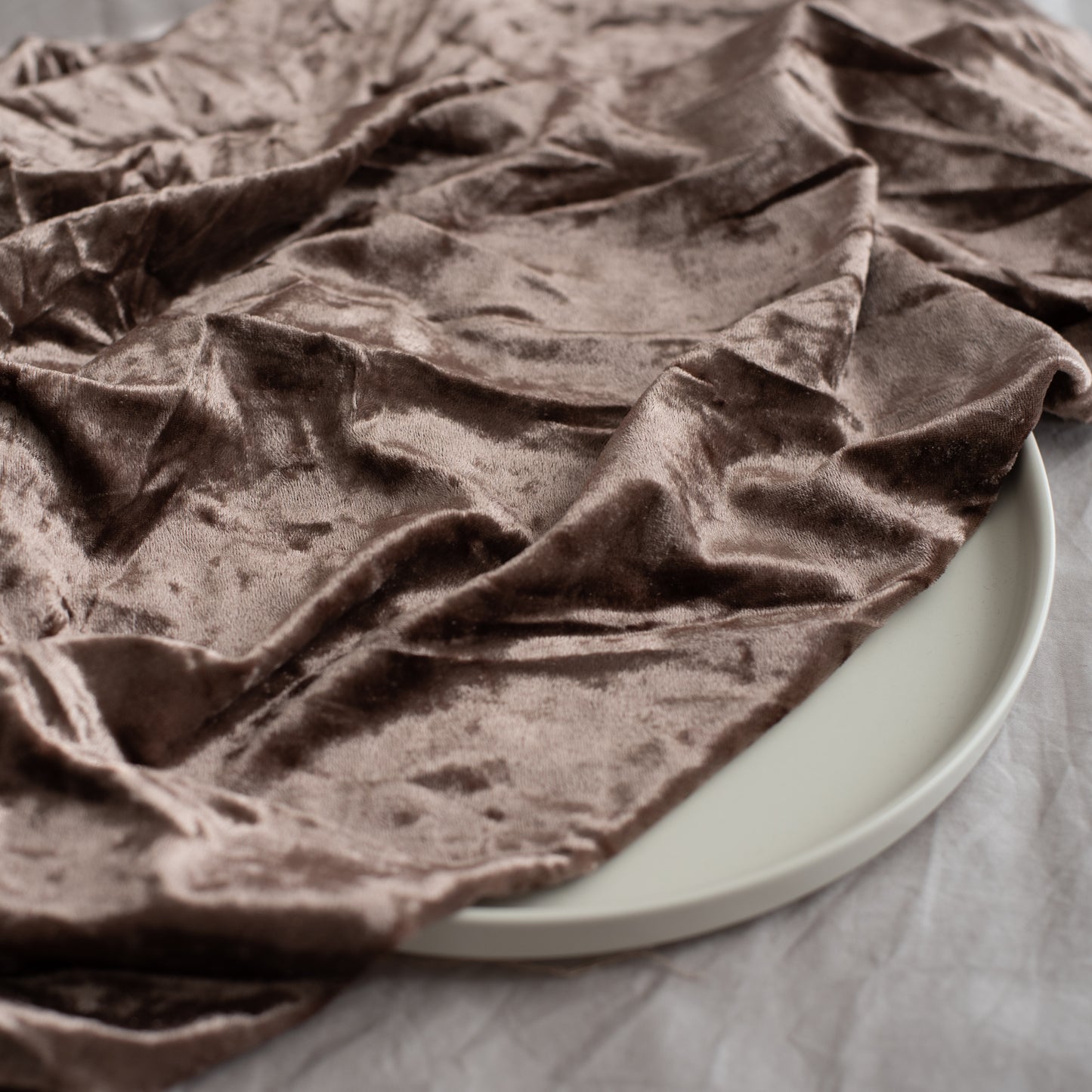 Crushed Stretch Velvet | Dark Taupe