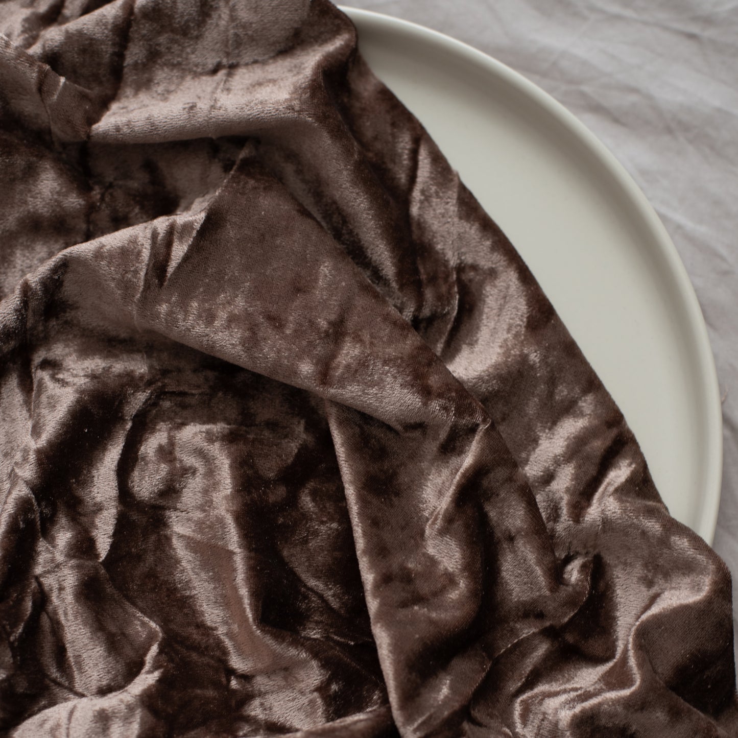 Crushed Stretch Velvet | Dark Taupe