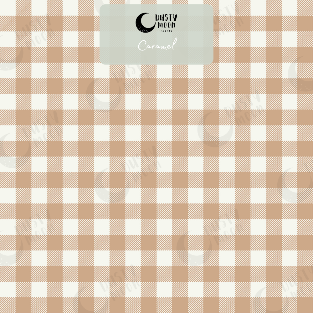 Gingham Caramel Double Gauze | Retail