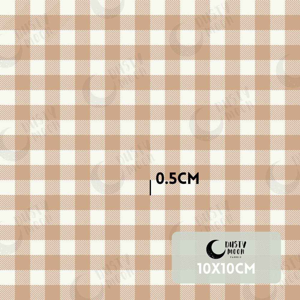Gingham Caramel Double Gauze | Retail