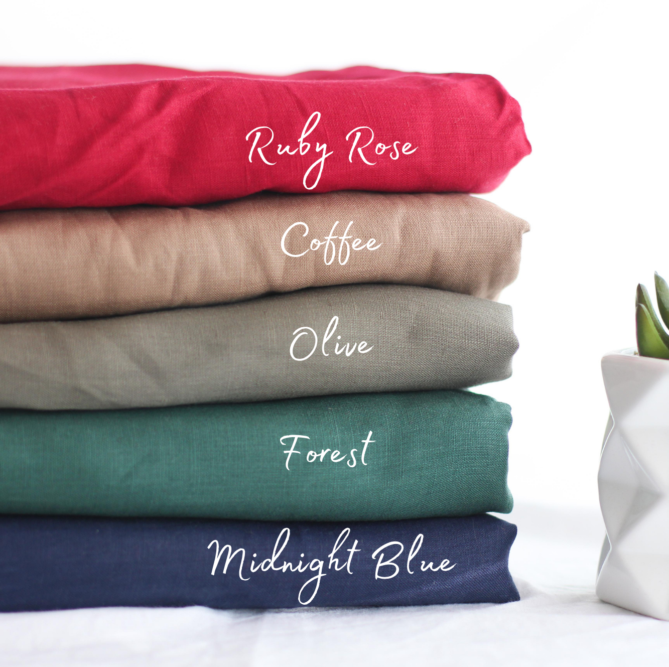 Pure Linen Fabric | Ruby Rose x 50cm