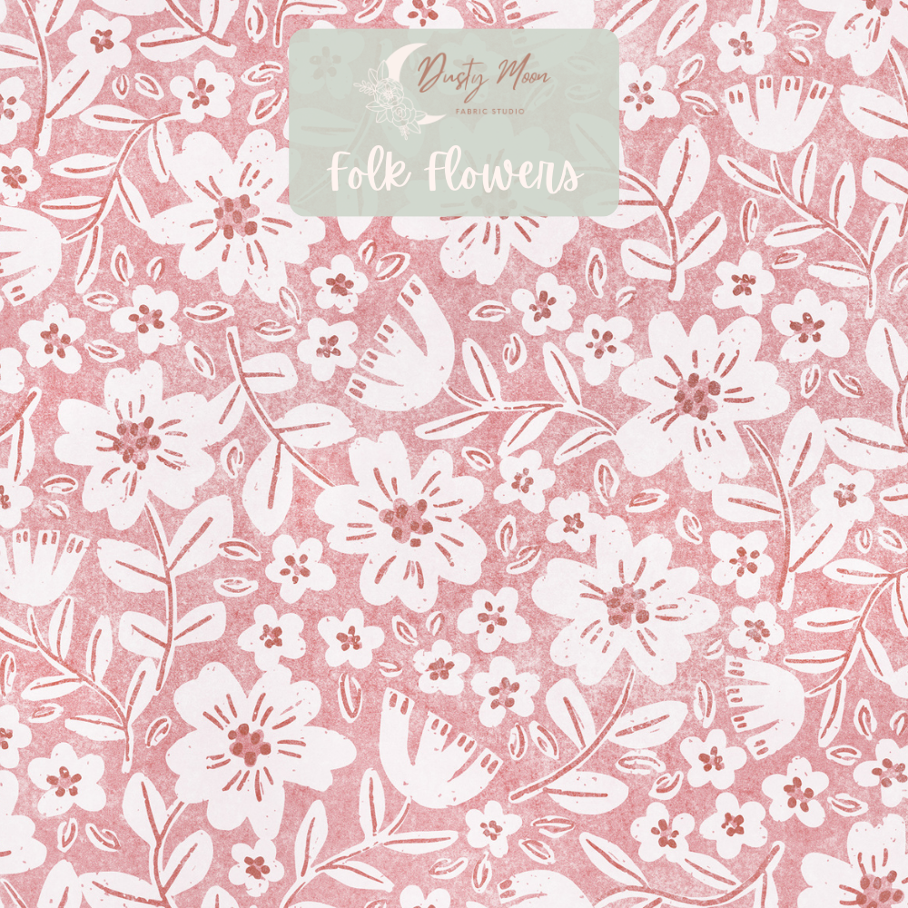 Folk Flowers Rosy Pink | Pre Order 19th - 25th June