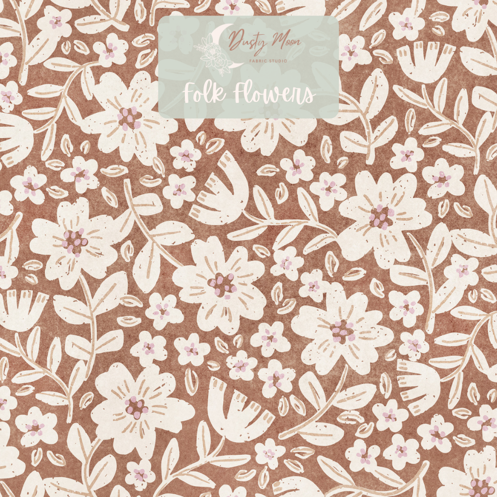 Folk Flowers Mocha | Pre Order 6th - 13th May