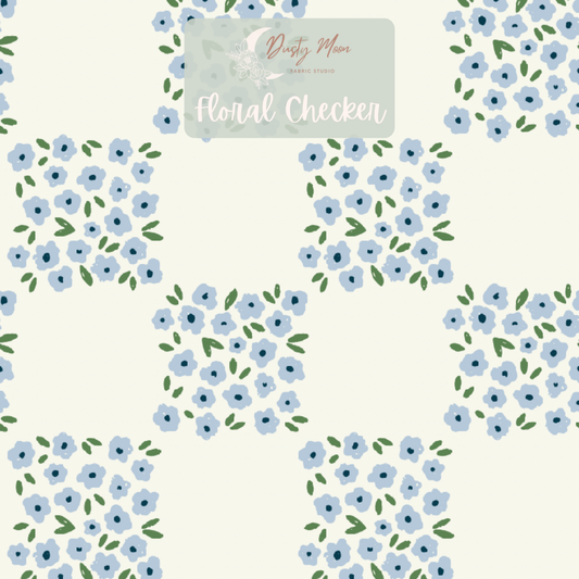 Floral Checkers Blue | Pre Order 6th - 13th May