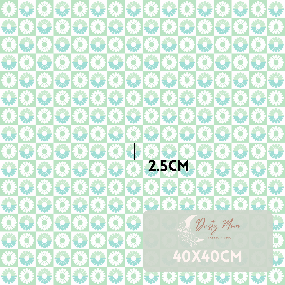Daisy Checkerboard Mint | Pre Order 19th - 25th June