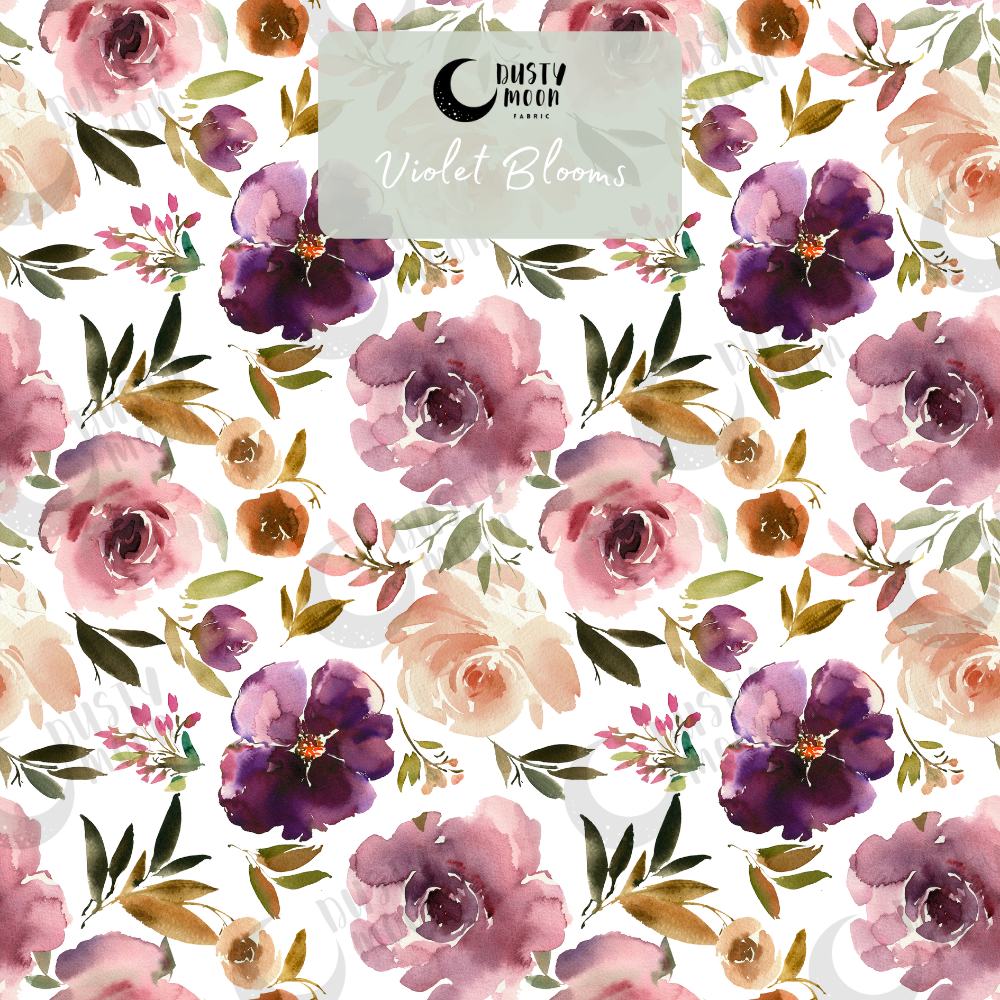 Violet Blooms Cotton Linen Blend | Retail