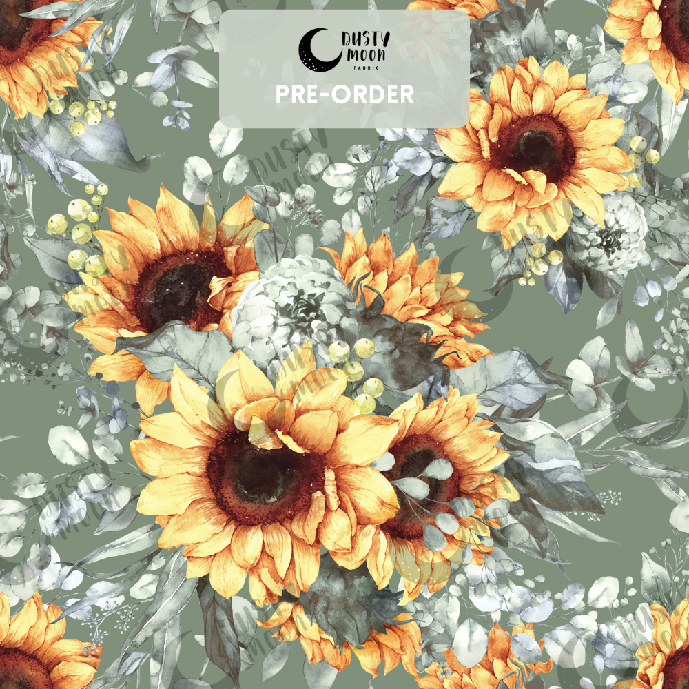 Sunflower Blooms Sage | Pre Order 19th - 25th June