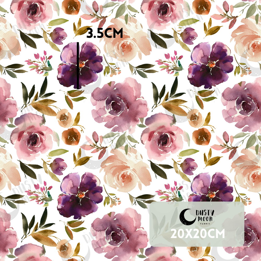 Violet Blooms Cotton Linen Blend | Retail