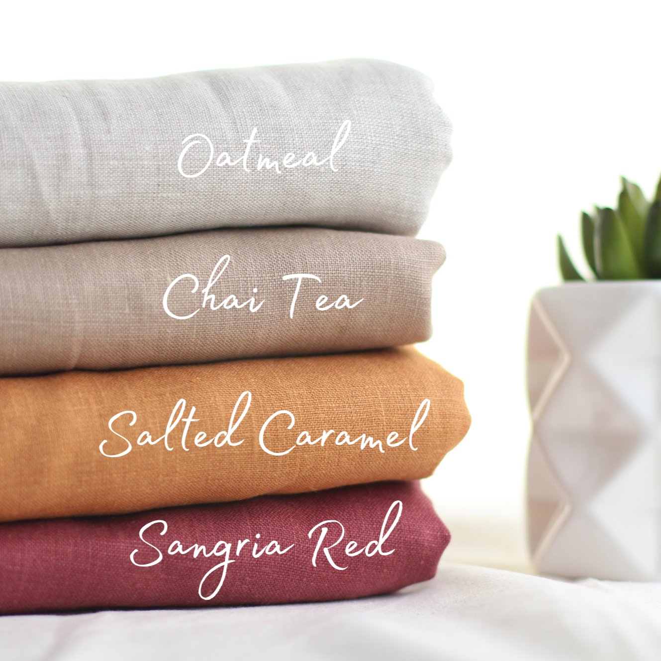 Stone Washed Pure Linen | Sangria Red x 50cm