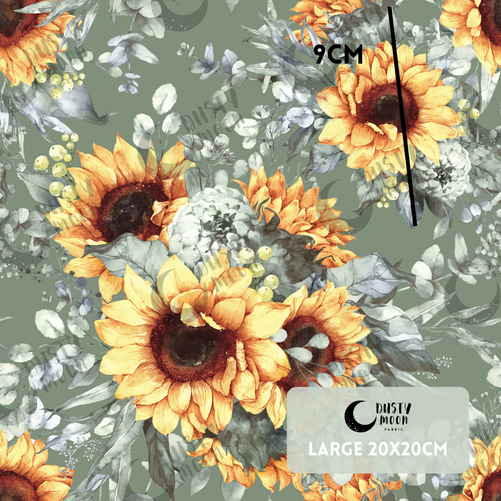 Sunflower Blooms Sage Woven | Retail