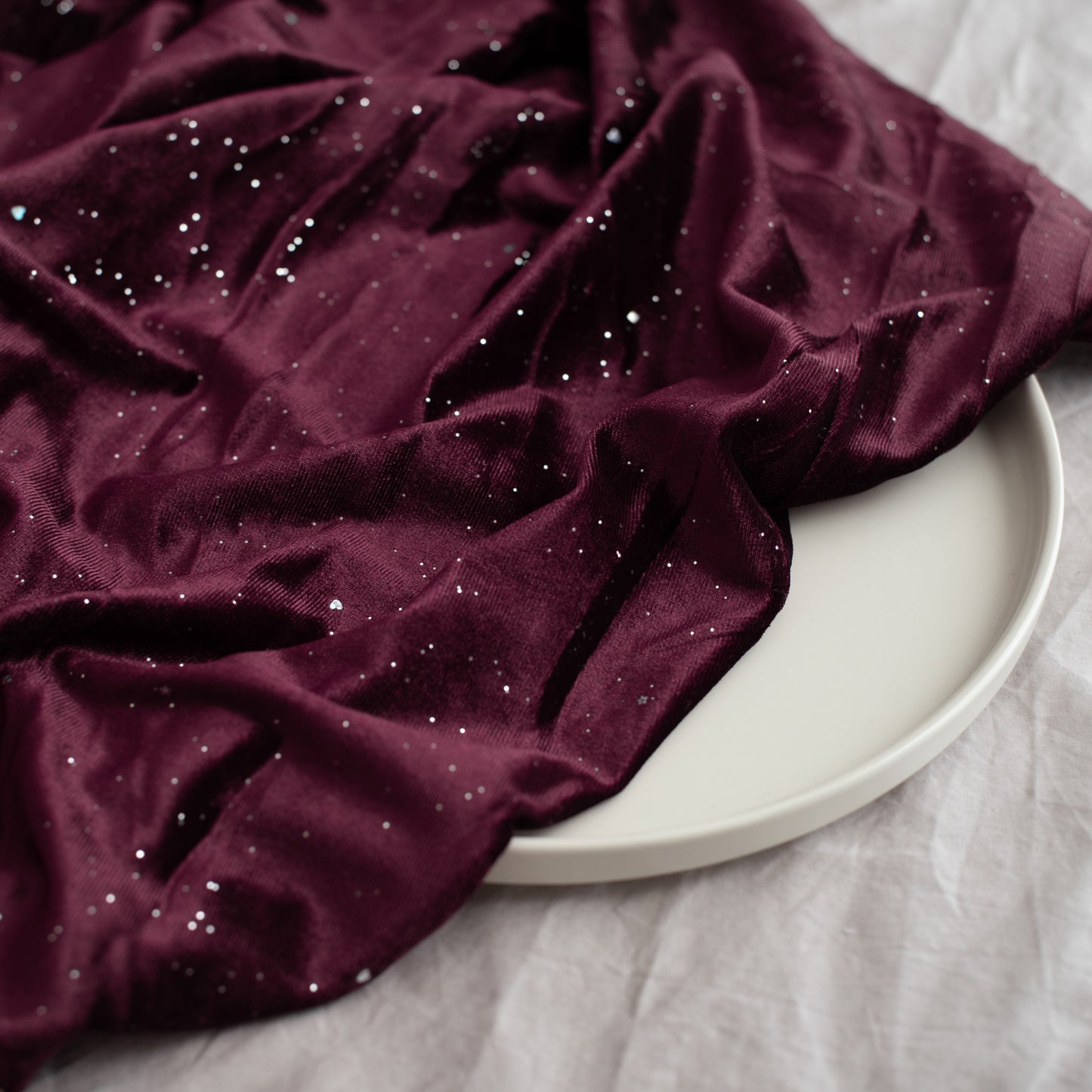 Glitter Stretch Velvet | Burgundy