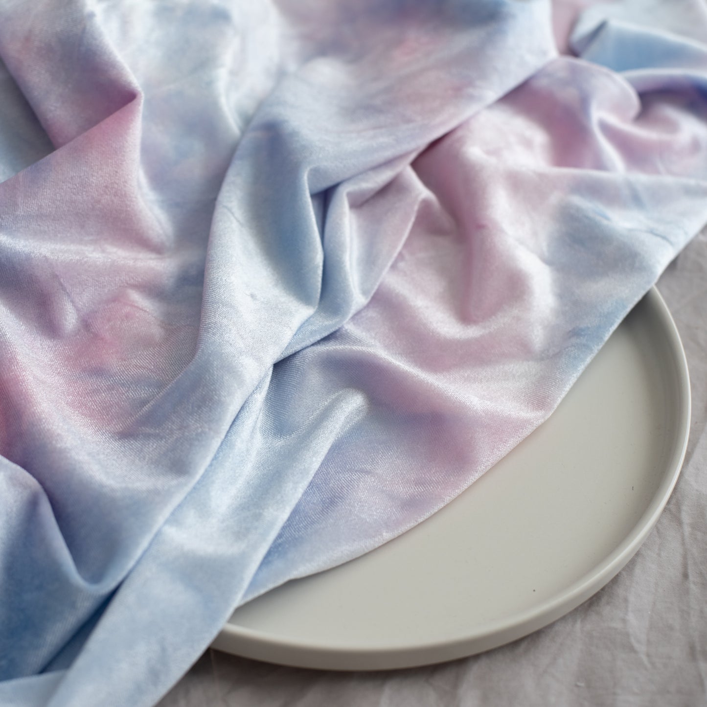 Tie Dye Stretch Velvet | Purple Pastel