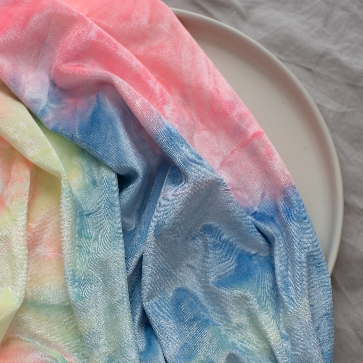 Tie Dye Stretch Velvet | Neon Rainbow