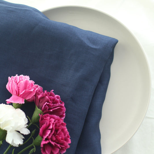 Pure Linen Fabric | Midnight Blue