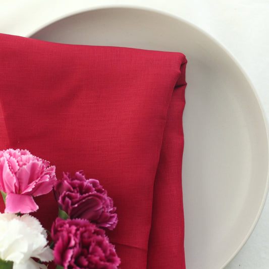 Pure Linen Fabric | Ruby Rose x 50cm