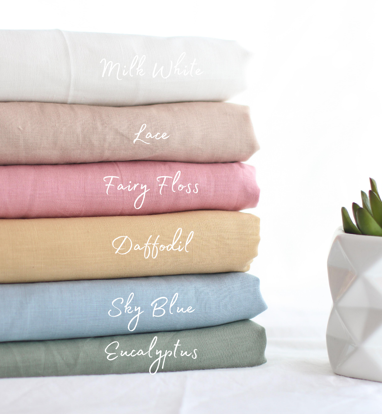 Pure Linen Fabric | Eucalyptus x 50cm