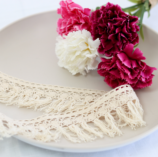 60mm Cotton Cluny Tassel Lace | Trims